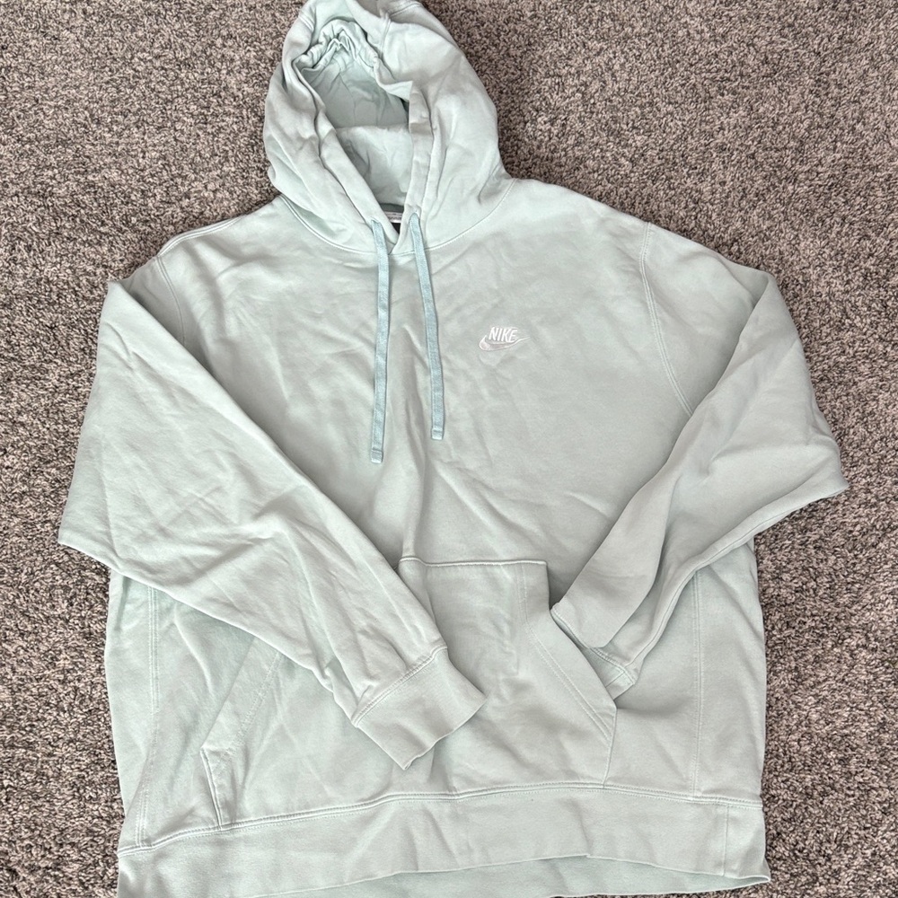 Nike Men's Mint Green Crewneck Hoodie